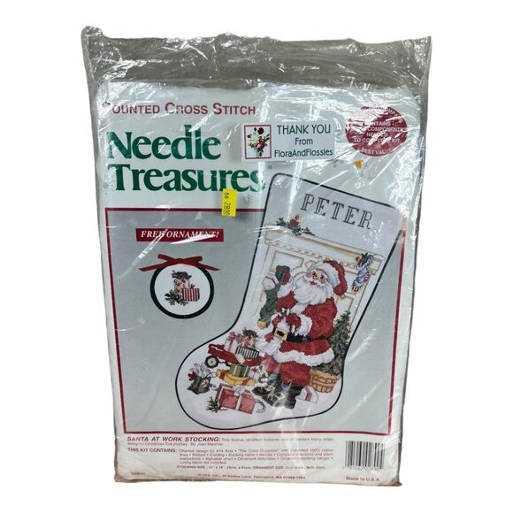 Needle Treasures Santa‎ Stocking Cross Stitch Kit - Picture 1 of 4